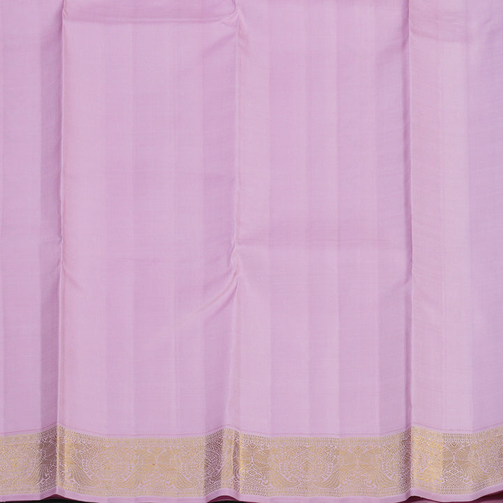 Hayagrivas Handloom Lavendar Kanjivaram Silk Saree with Baby Pink Border KBE2397C6-1