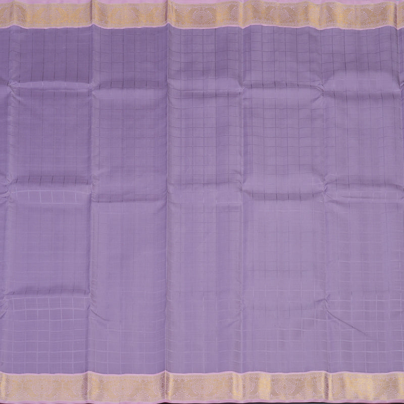 Hayagrivas Handloom Lavendar Kanjivaram Silk Saree with Baby Pink Border KBE2397C6-1