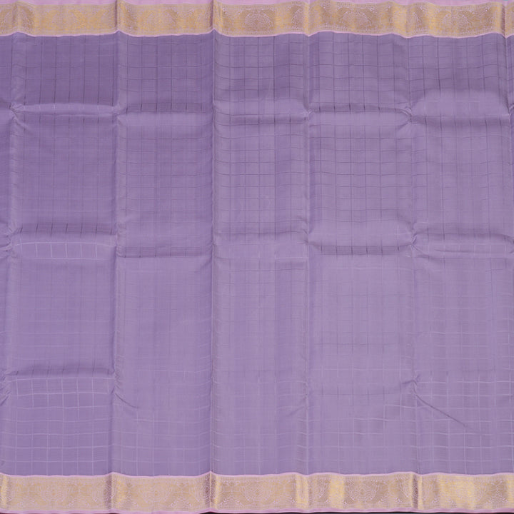 Hayagrivas Handloom Lavendar Kanjivaram Silk Saree with Baby Pink Border KBE2397C6-1