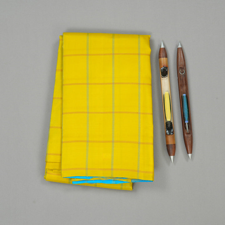 Hayagrivas Lemon Yellow Handloom Kanjivaram Silk Saree KBE23D1-1
