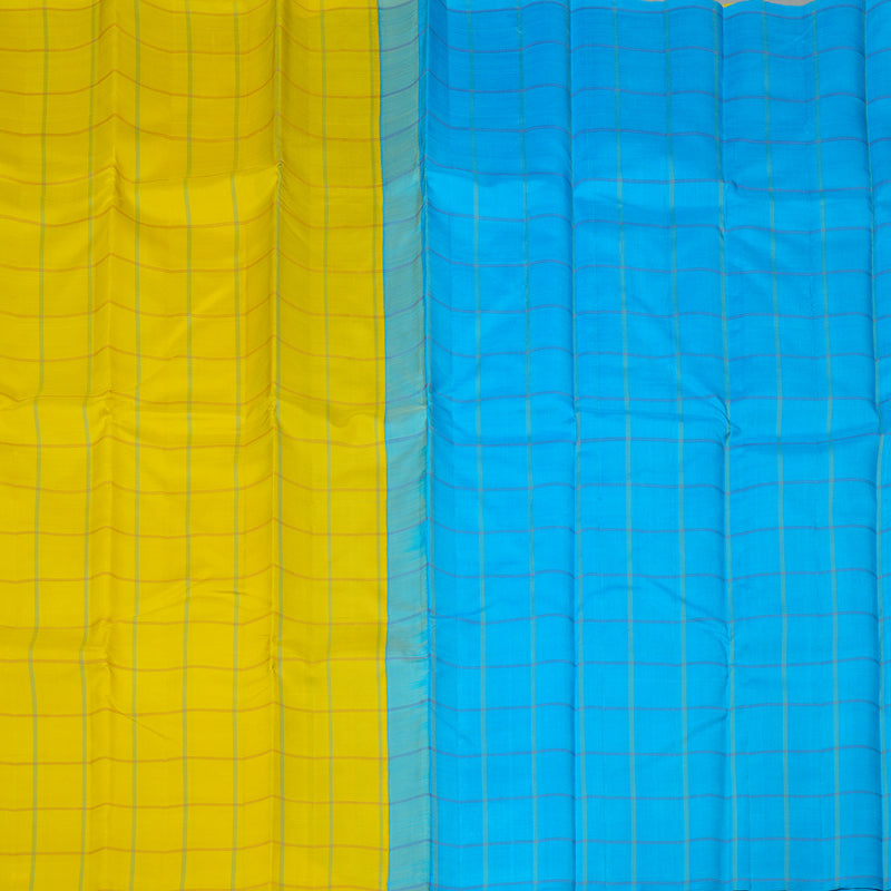 Hayagrivas Lemon Yellow Handloom Kanjivaram Silk Saree KBE23D1-1
