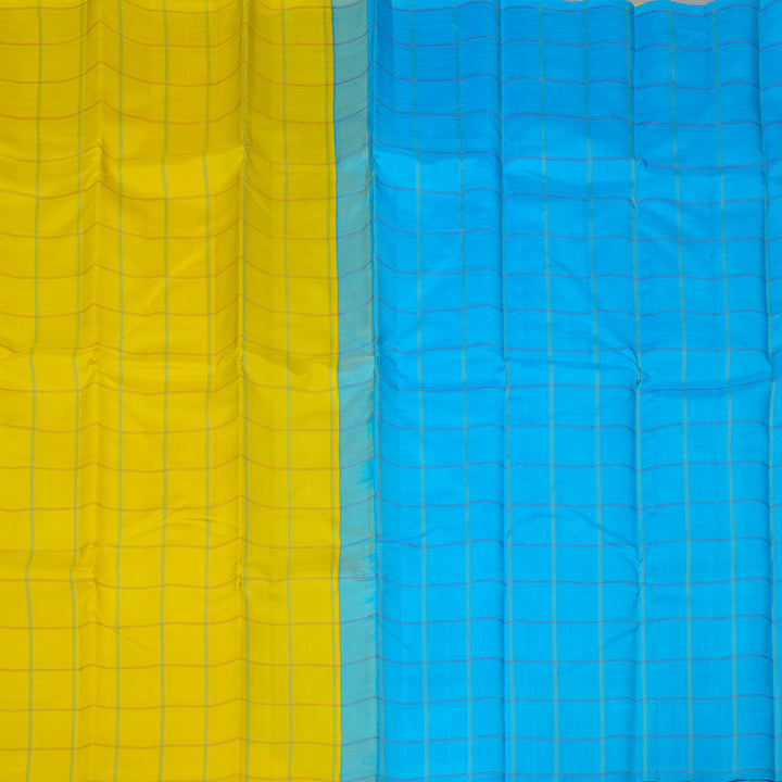 Hayagrivas Lemon Yellow Handloom Kanjivaram Silk Saree KBE23D1-1