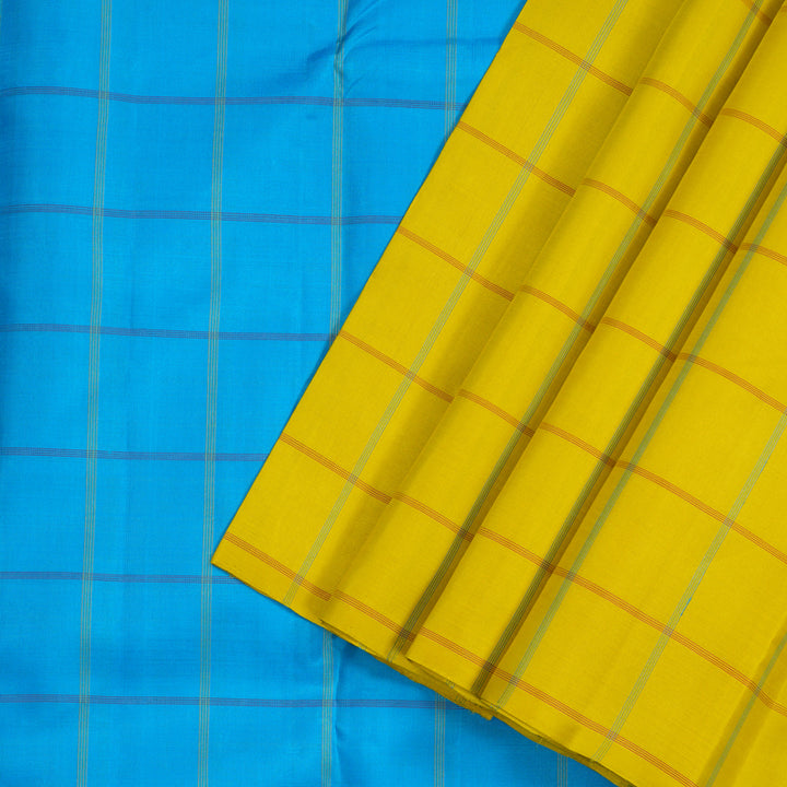 Hayagrivas Lemon Yellow Handloom Kanjivaram Silk Saree KBE23D1-1