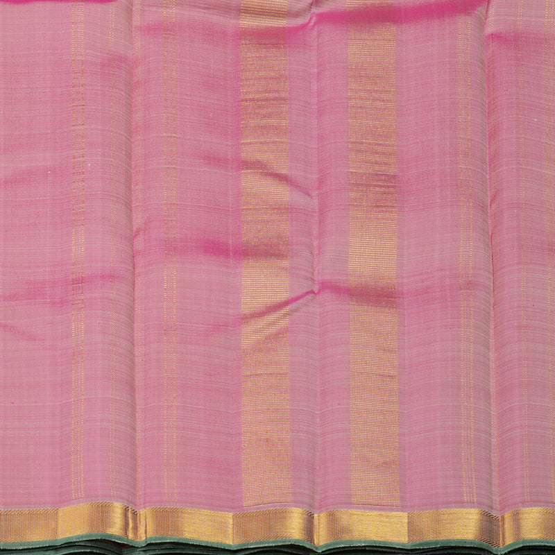 Hayagrivas Half White Handloom Kanjivaram Silk Saree with Onion Pink Border KBE23D2-6
