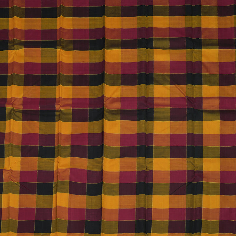 Hayagrivas Handloom Multicolour Checks Kanjivaram Silk Saree KBE23D3-1