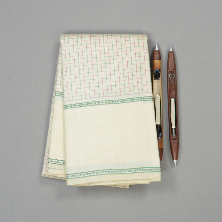 Hayagrivas Half White Handloom Kanjivaram Silk Saree KBE23D5-1