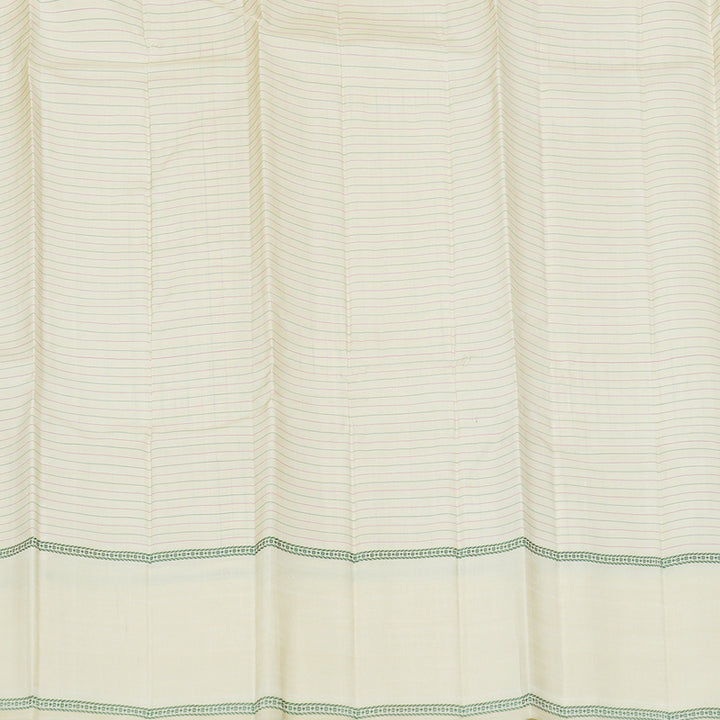 Hayagrivas Half White Handloom Kanjivaram Silk Saree KBE23D5-1