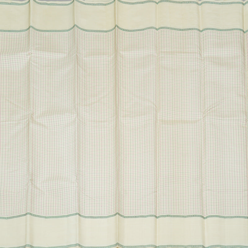 Hayagrivas Half White Handloom Kanjivaram Silk Saree KBE23D5-1