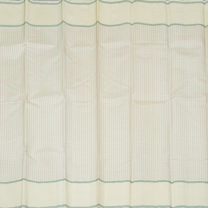 Hayagrivas Half White Handloom Kanjivaram Silk Saree KBE23D5-1