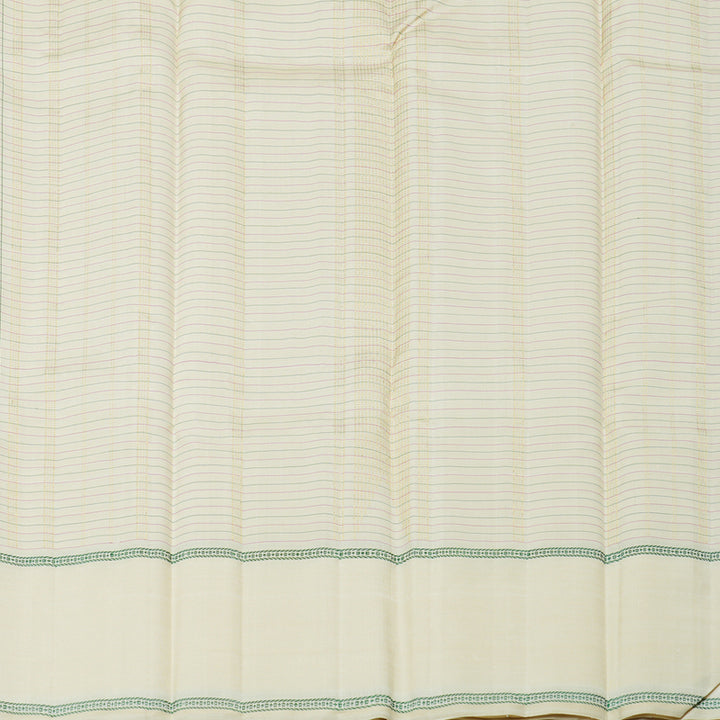 Hayagrivas Half White Handloom Kanjivaram Silk Saree KBE23D5-1