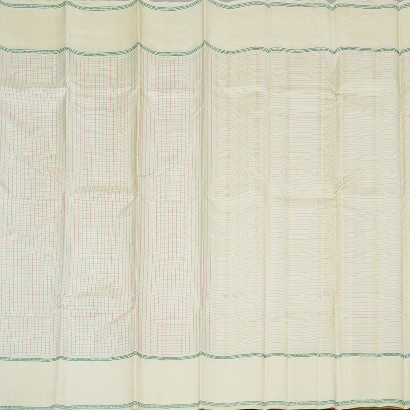 Hayagrivas Half White Handloom Kanjivaram Silk Saree KBE23D5-1