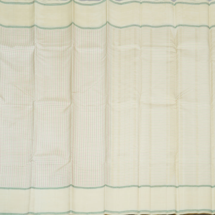 Hayagrivas Half White Handloom Kanjivaram Silk Saree KBE23D5-1