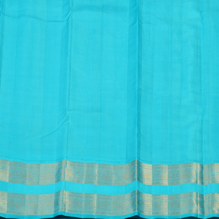 Hayagrivas Handloom Karum Neelam Kanjivaram Silk Saree with Sky Blue Border KBE2403C1-1