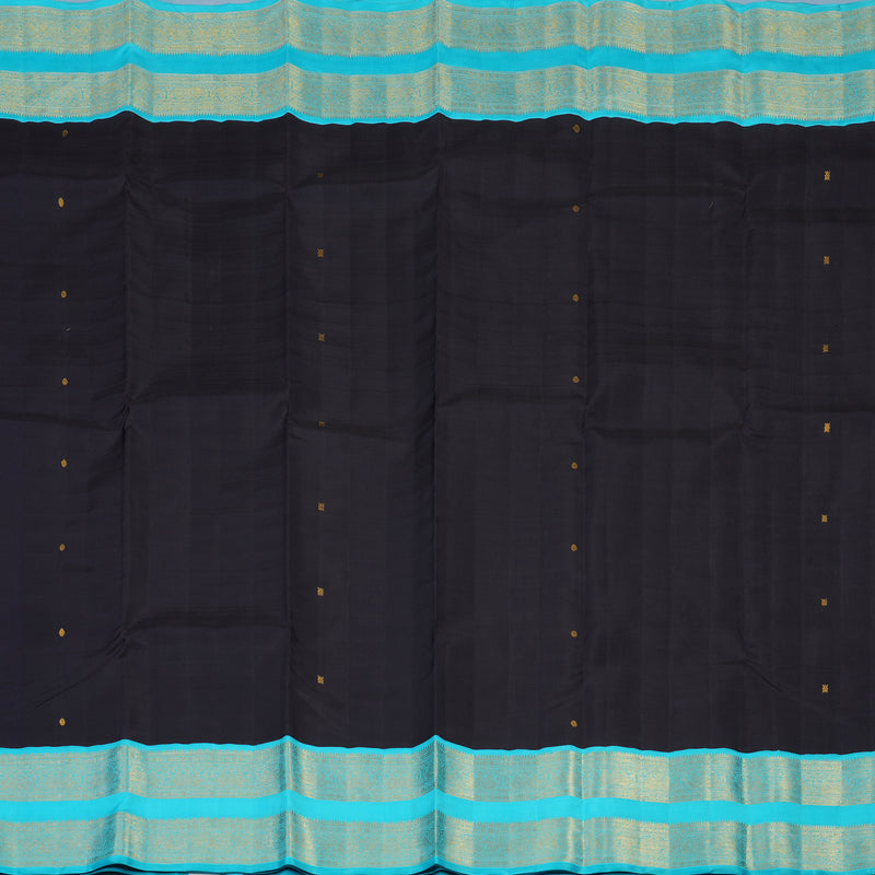 Hayagrivas Handloom Karum Neelam Kanjivaram Silk Saree with Sky Blue Border KBE2403C1-1