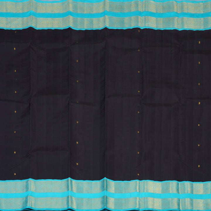 Hayagrivas Handloom Karum Neelam Kanjivaram Silk Saree with Sky Blue Border KBE2403C1-1