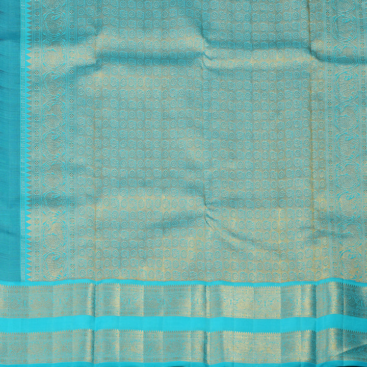 Hayagrivas Handloom Karum Neelam Kanjivaram Silk Saree with Sky Blue Border KBE2403C1-1