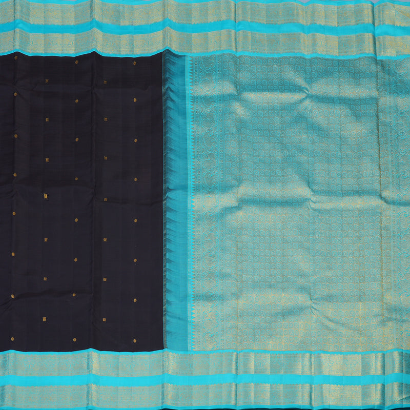 Hayagrivas Handloom Karum Neelam Kanjivaram Silk Saree with Sky Blue Border KBE2403C1-1
