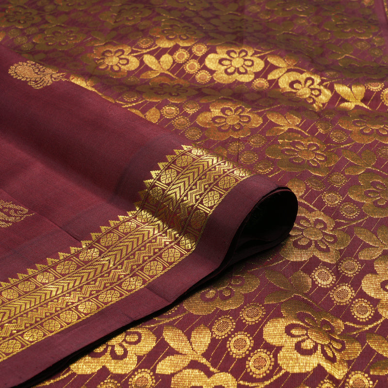 Hayagrivas Handloom Maroon Kanjivaram Silk Saree KBE2404C5-2