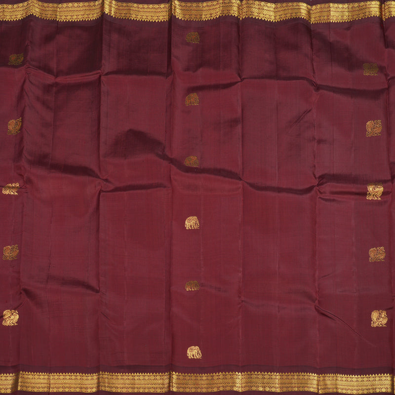 Hayagrivas Handloom Maroon Kanjivaram Silk Saree KBE2404C5-2