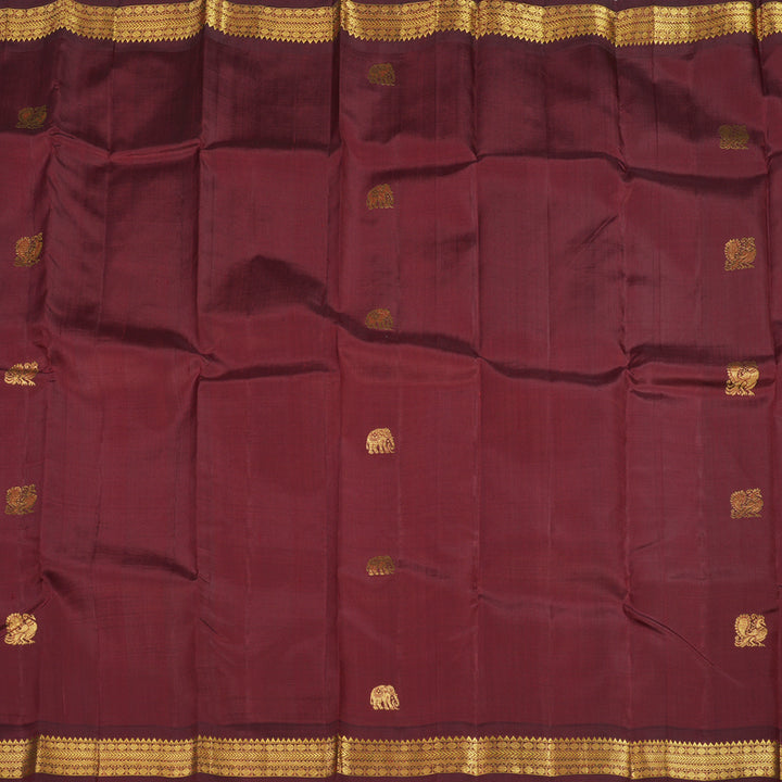 Hayagrivas Handloom Maroon Kanjivaram Silk Saree KBE2404C5-2