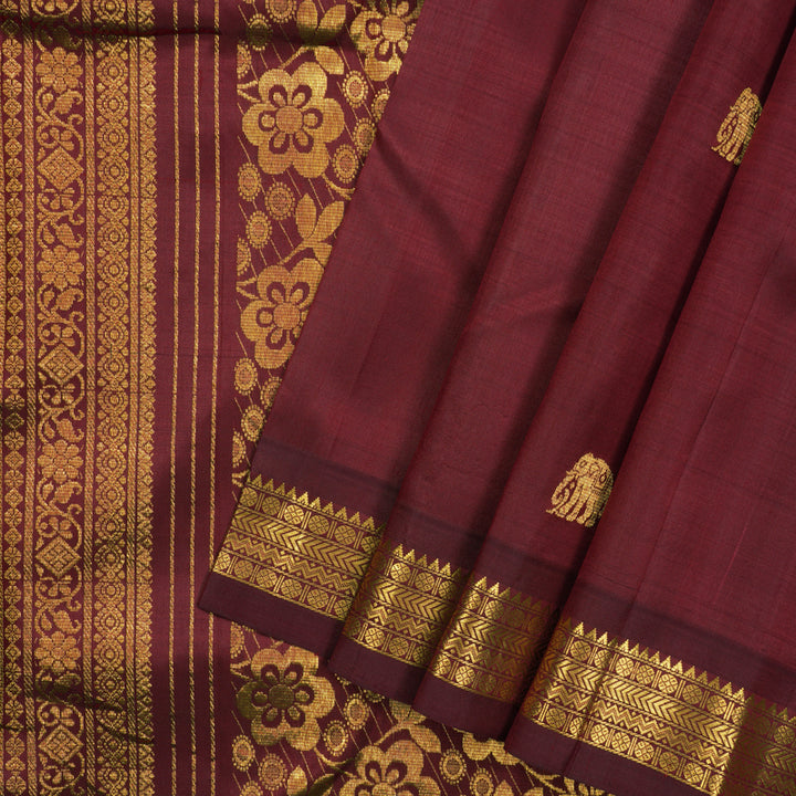 Hayagrivas Handloom Maroon Kanjivaram Silk Saree KBE2404C5-2