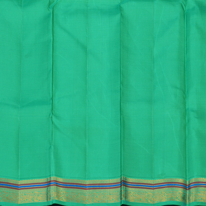 Hayagrivas Handloom Mambazham Orange Kanjivaram Silk Saree with Sea Green Border KBE2408C1-1