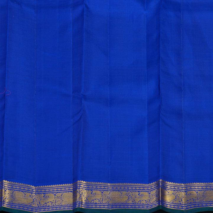 Hayagrivas Handloom Mild Peach Kanjivaram Silk Saree with MS Blue Border KBE2524C3-1