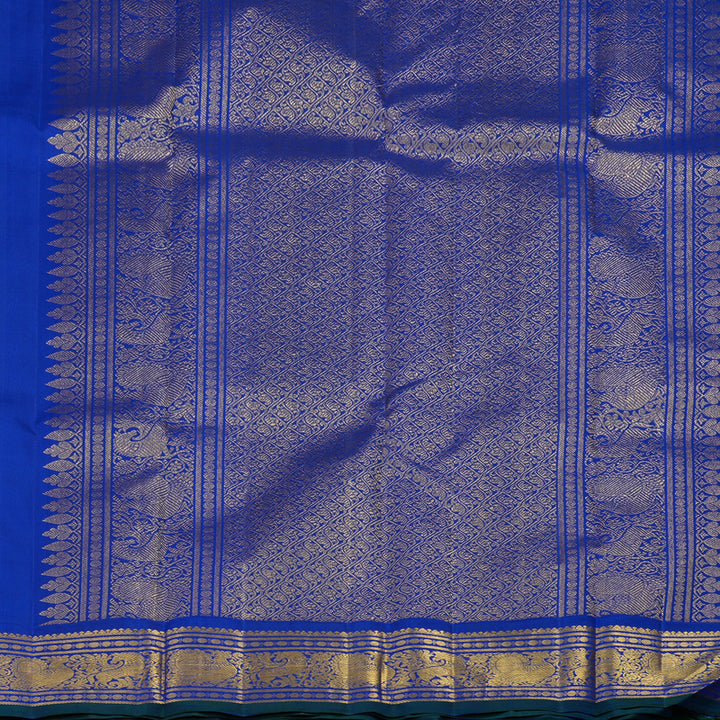 Hayagrivas Handloom Mild Peach Kanjivaram Silk Saree with MS Blue Border KBE2524C3-1
