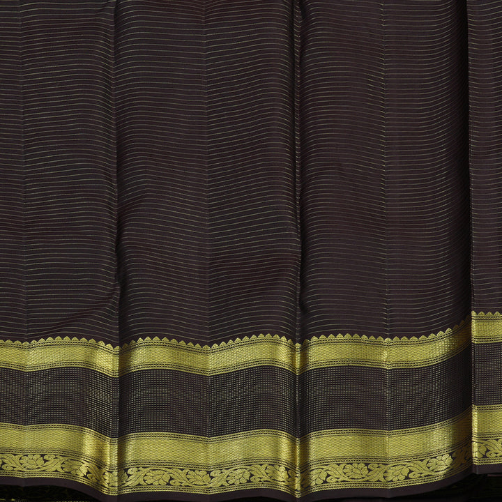 Hayagrivas Handloom Rust Orange Kanjivaram Silk Saree with Kanchana Brown Border KBE2417C18-1