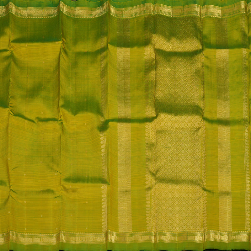 Hayagrivas Handloom Yellowish-Green Kanjivaram Silk Saree KBE2417C5-5