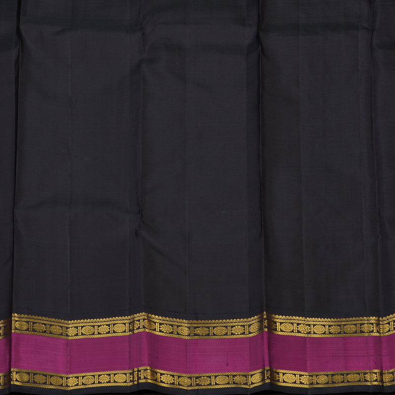 Hayagrivas Handloom Yellow Kanjivaram Silk Saree with Magenta Border KBE2418C1-1