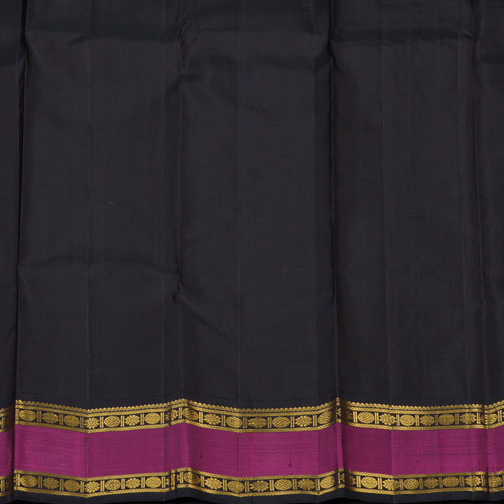 Hayagrivas Handloom Yellow Kanjivaram Silk Saree with Magenta Border KBE2418C1-1