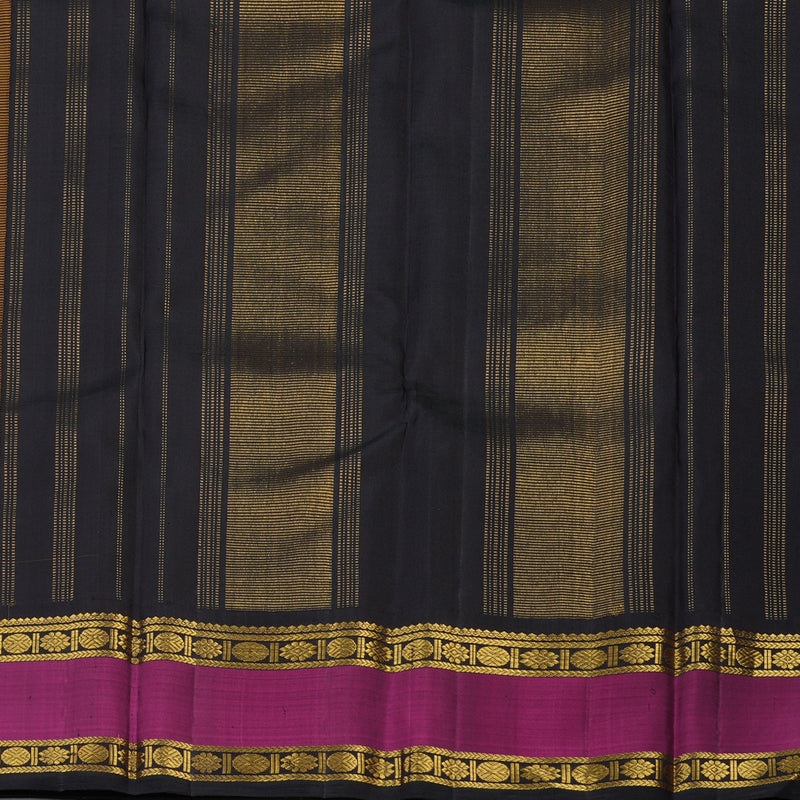 Hayagrivas Handloom Yellow Kanjivaram Silk Saree with Magenta Border KBE2418C1-1
