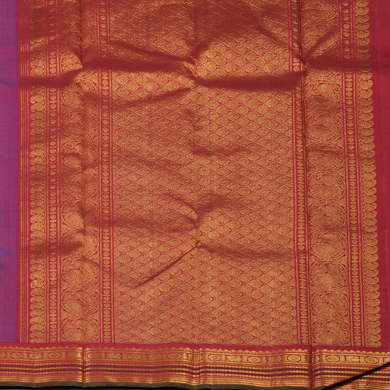 Hayagrivas Handloom MS Blue Kanjivaram Silk Saree with Maroon Border KBE2419C3-1