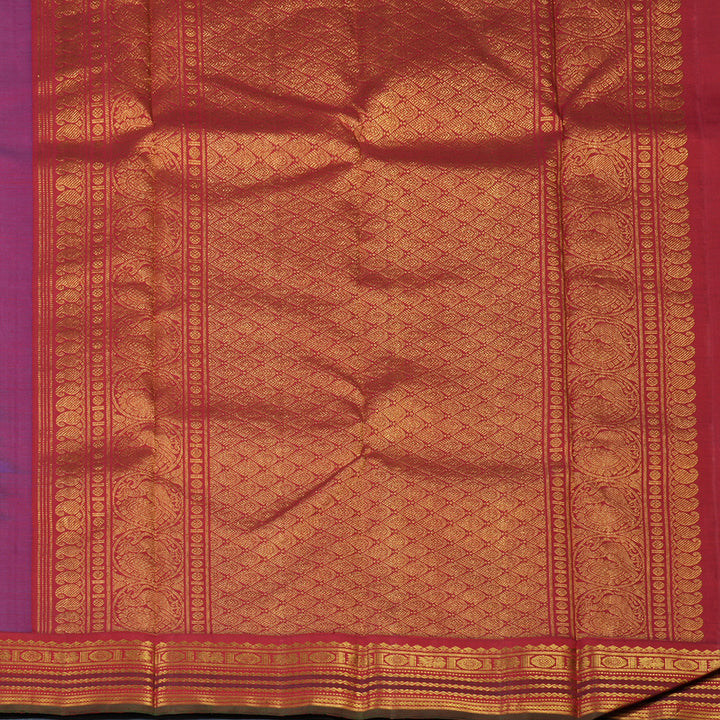 Hayagrivas Handloom MS Blue Kanjivaram Silk Saree with Maroon Border KBE2419C3-1