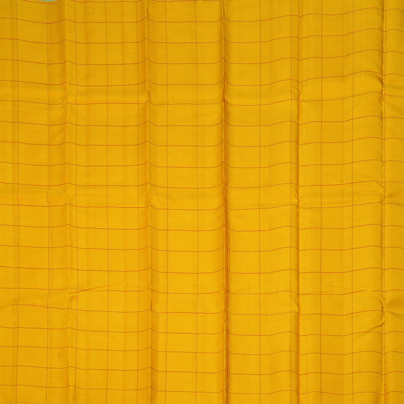 Hayagrivas Handloom Mustard Yellow Kanjivaram Silk Saree KBE2523C12-3