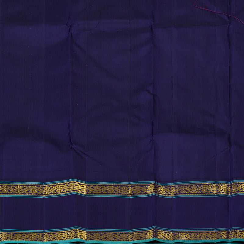 Hayagrivas Handloom Sea Green Kanjivaram Silk Saree with Navy Blue Border KBE2426C3-2