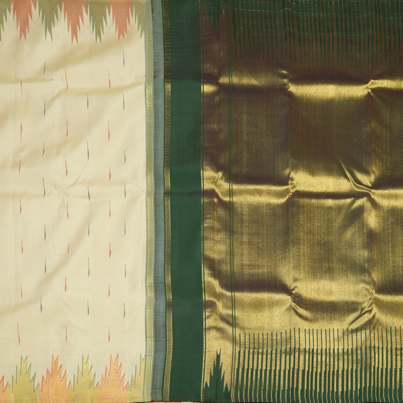 Hayagrivas Handloom Sandal Kanjivaram Silk Saree with Temple Border KBE2427C1-1