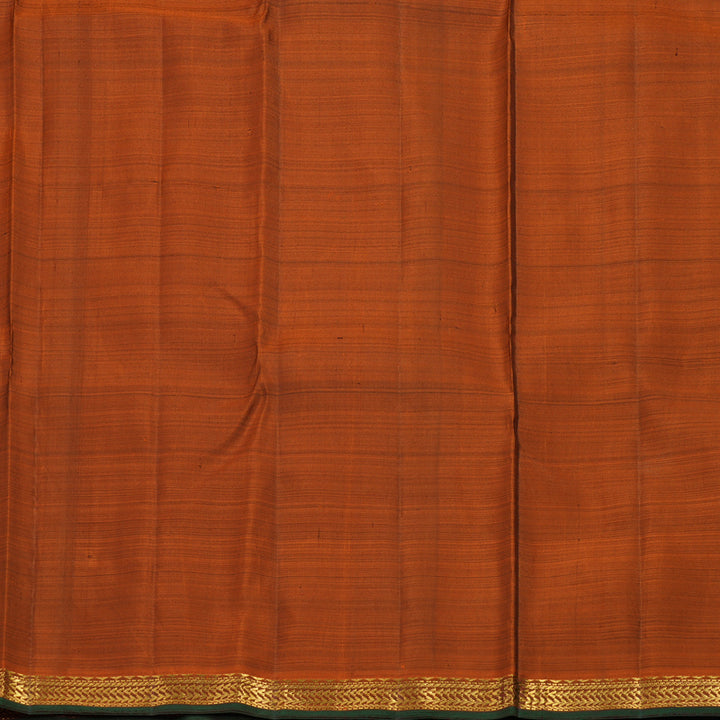 Hayagrivas Handloom Purple Shaded Stripes Kanjivaram Silk Saree with Rust Orange Border KBE2427C8-1