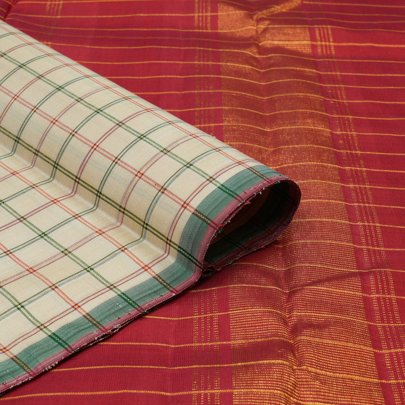 Hayagrivas Handloom Cream Kanjivaram Silk Saree KBE2428C1-1