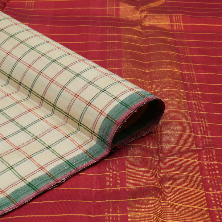 Hayagrivas Handloom Cream Kanjivaram Silk Saree KBE2428C1-1