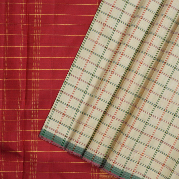 Hayagrivas Handloom Cream Kanjivaram Silk Saree KBE2428C1-1