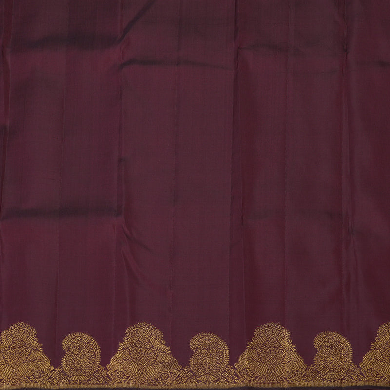 Hayagrivas Handloom Greenish-Grey Kanjivaram Silk Saree with Turning Border KBE2428C3-1