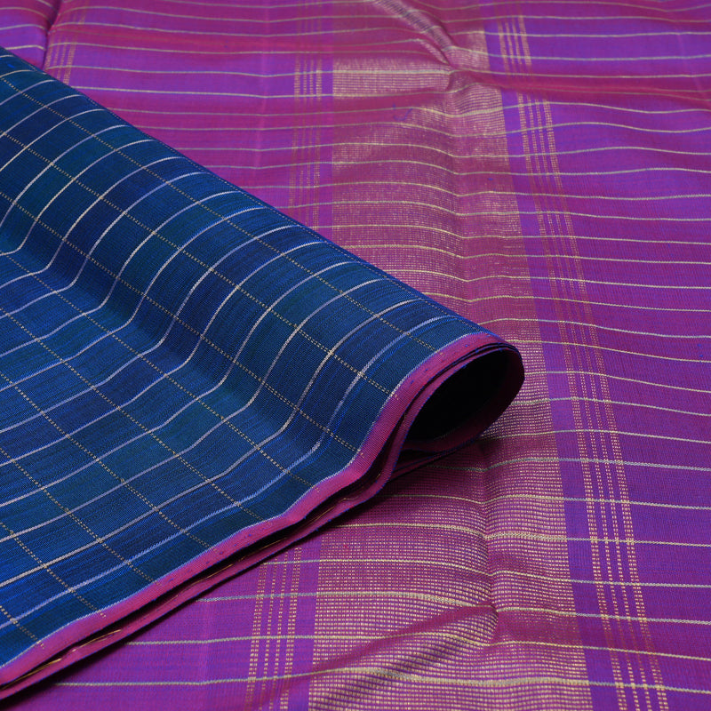 Hayagrivas Handloom Peacock Blue Kanjivaram Silk Saree KBE2428C6-1