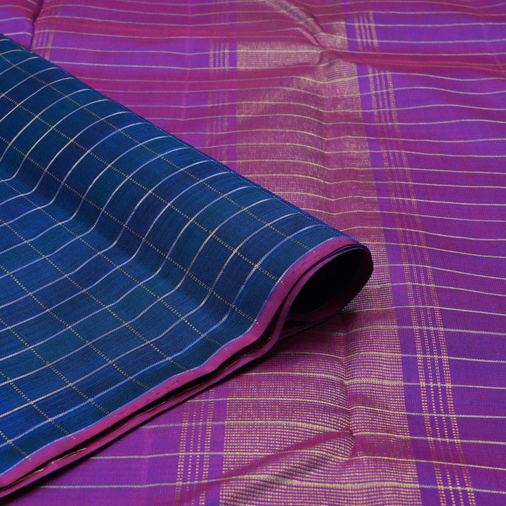 Hayagrivas Handloom Peacock Blue Kanjivaram Silk Saree KBE2428C6-1