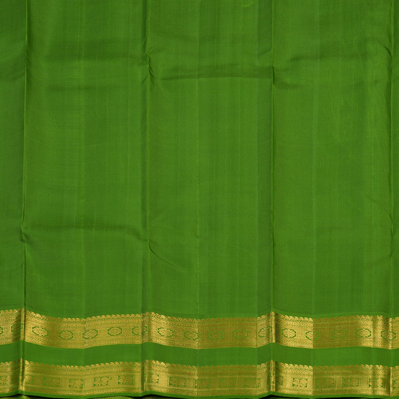 Hayagrivas Handloom Black Kanjivaram Silk Saree with Olive Green Border KBE2429C2-1