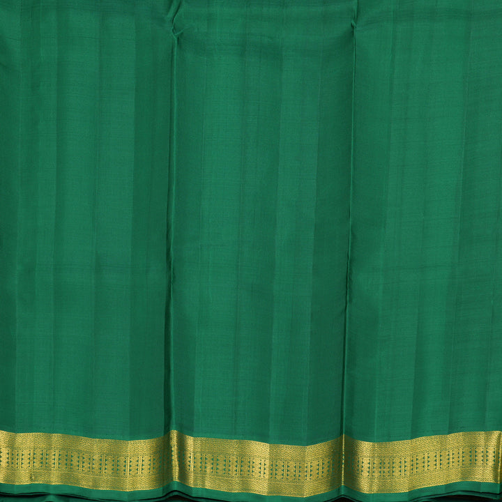 Hayagrivas Handloom Mambazham Orange Kanjivaram Silk Saree with Dark Green Border KBE2430C2-1