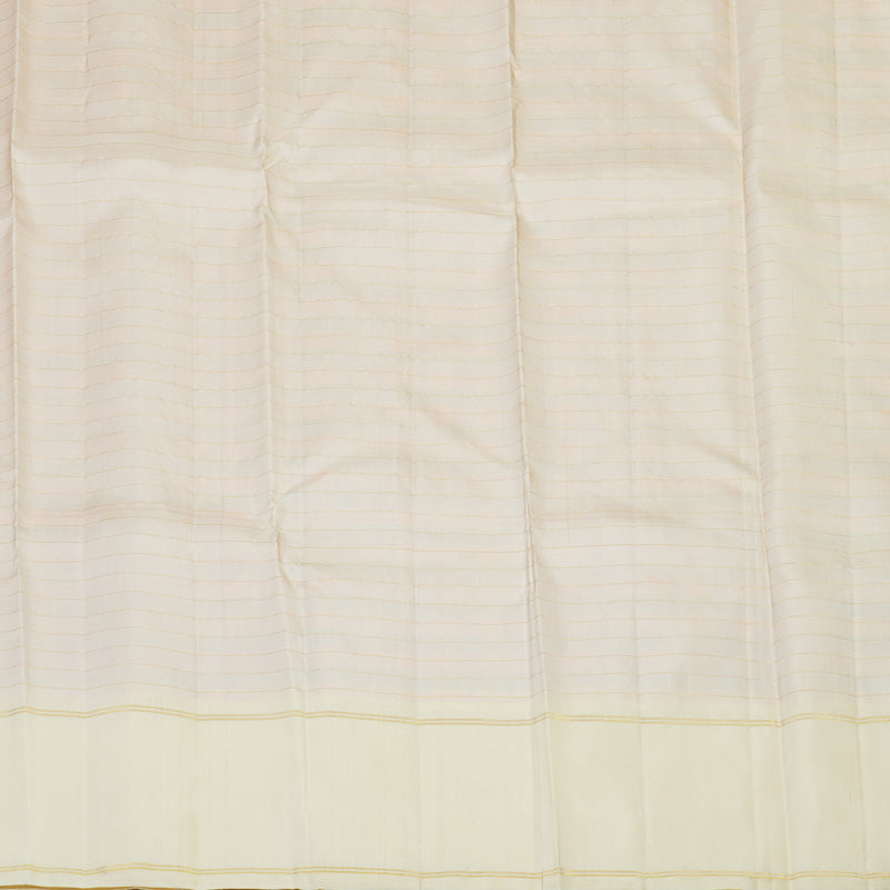 Hayagrivas Handloom Orange & Pink Checks Kanjivaram Silk Saree with Half-White Border KBE2431C7-1