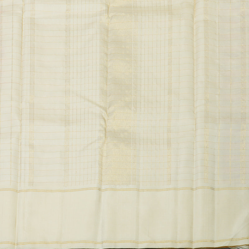 Hayagrivas Handloom Orange & Pink Checks Kanjivaram Silk Saree with Half-White Border KBE2431C7-1