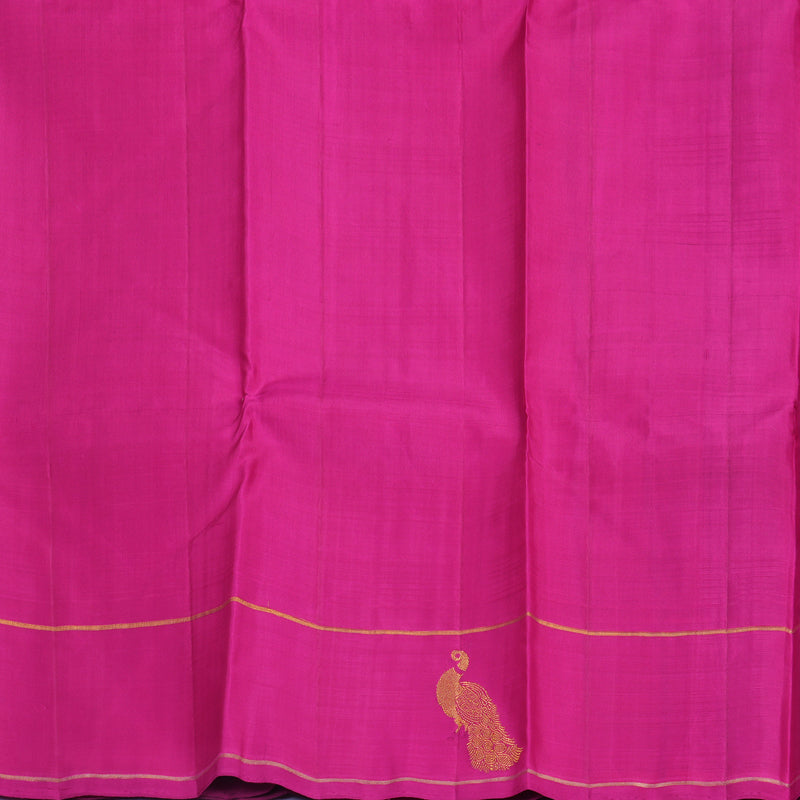 Hayagrivas Handloom Navy Blue Kanjivaram Silk Saree KBE2434C4-2